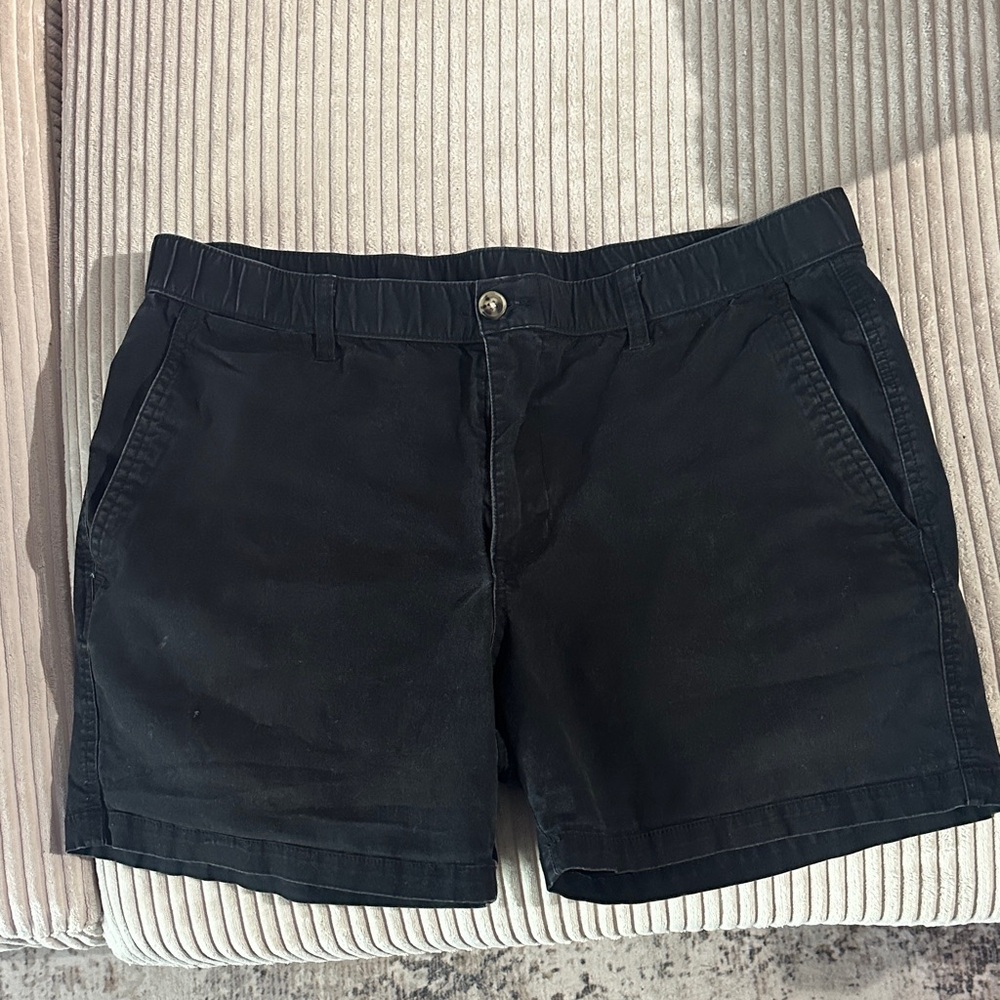 Sleek Black Men's Flat Front Shorts